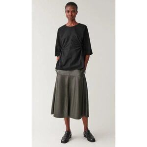 COS Woman's Sz 6 Ring Detail Top In Black Lagenlook Art To Wear